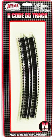 N Scale Atlas 2020 Code 55 16.25" Radius Full Curve Track 6 pcs