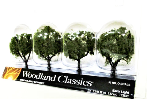 Woodland Classics Ready-Made Trees TR3503 Early Light 4/pkg