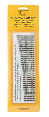 HO Scale Micro Engineering 14-714 Code 83 #5c Left Hand Lead Ladder Track System Turnout