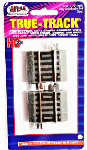 HO Scale Atlas 453 True-Track Code 83 1-1/2" Straight Section pkg (4)