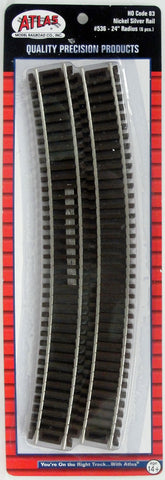 HO Scale Atlas 536 Code 83 24" Radius Curve Track