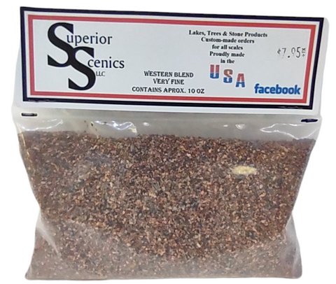 HO Scale Superior Scenics Western Blend Very Fine Ballast 10 oz Bag