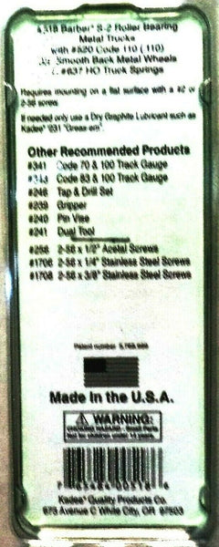 HO Scale Kadee #570 Barber S-2 70-Ton Friction Bearing Self Centering Trucks W 33 Smooth Back Wheels HO Scale Kadee #570 Barber S-2 70-Ton Friction Bearing Self Centering Trucks W 33 Smooth Back Wheels