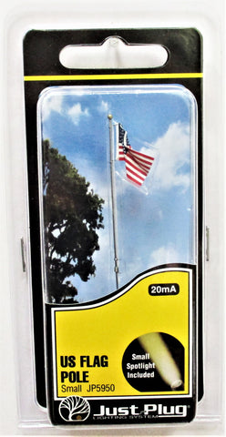 All Scale Woodland Scenics JP5950 Just Plug Small Waving US Flag on Pole