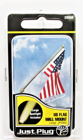 All Scale Woodland Scenics JP5955 Just Plug Large Waving US Flag Wall Mount