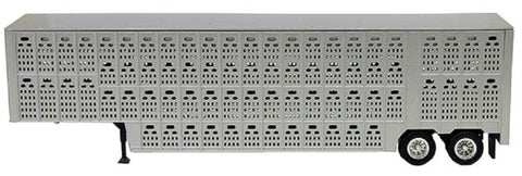 HO Scale Herpa Models 5354 Assembled Silver 48' Livestock Trailer