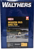 HO Scale Walthers Cornerstone 933-3552 Modern Bus Shelter Kit with Accessories
