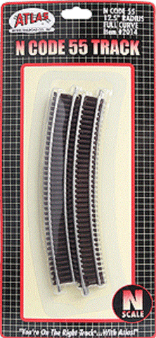 N Scale Atlas 2014 Code 55 12.5" Radius Full Curve (6) pcs