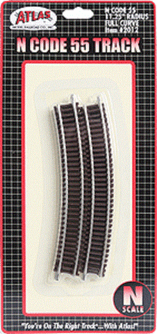 N Scale Atlas 2012 Code 55 11.25" Radius Full Curve (6) pcs