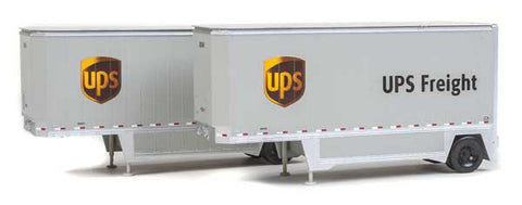 HO Scale Walthers SceneMaster 949-2551 UPS United Parcel Service w/Shield Logo 26' Drop-Floor Trailers