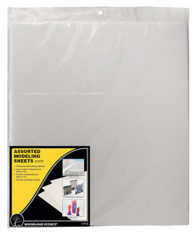 Woodland Scenics C1177 Foam Assorted Sizes Modeling Sheets (4) pcs