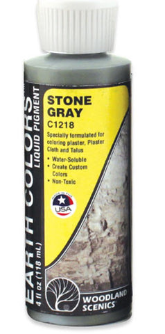 Woodland Scenics C1218 Earth Colors Stone Gray Pigment 4 fl oz (118 mL) Bottle