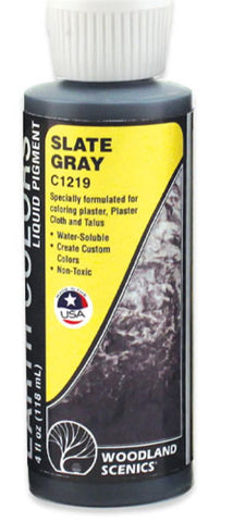 Woodland Scenics C1219 Earth Colors Slate Gray Pigment 4 fl oz (118 mL) Bottle