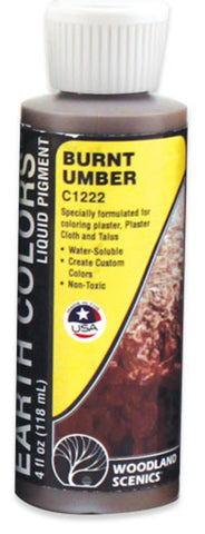 Woodland Scenics C1222 Earth Colors Burnt Umber Pigment 4 fl oz (118 mL) Bottle
