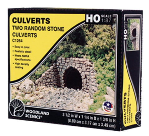 HO Scale Woodland Scenics C1264 Random Stone Culvert (2) pcs
