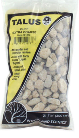Woodland Scenics C1273 Extra Coarse Buff Talus Rock 21.6 Cubic Inch Bag
