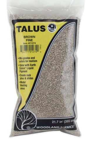 Woodland Scenics C1274 Fine Brown Talus Rock 21.6 Cubic Inch Bag