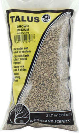 Woodland Scenics C1275 Medium Brown Talus Rock 21.6 Cubic Inch Bag