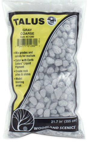 Woodland Scenics C1280 Course Gray Talus Rock 21.6 Cubic Inch BagFine Gray