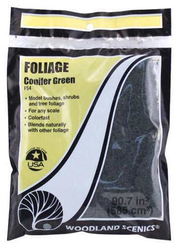 Woodland Scenics F54 Conifer Green Foliage 72 sq in Bag