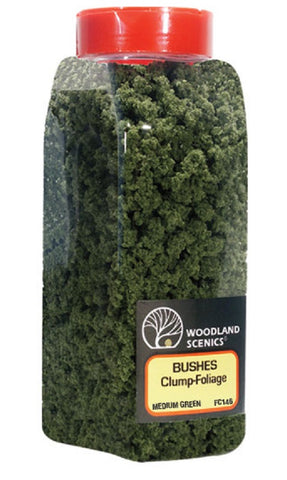 Woodland Scenics FC1646 Medium Green Bushes Shaker 57.7 cu in (945 cu cm)