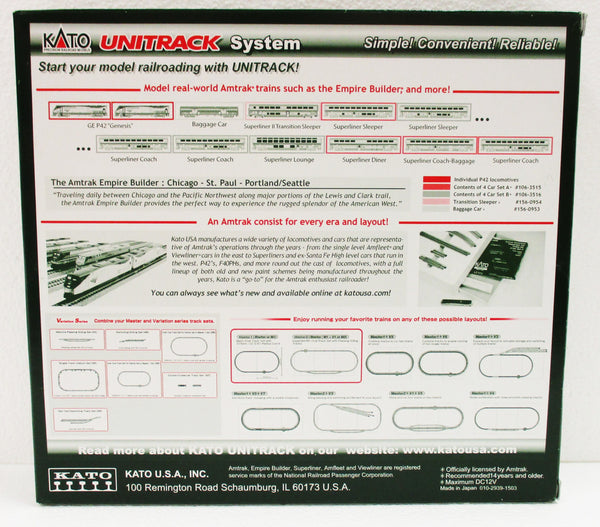 N Scale Kato 106-3516 Amtrak Superliner 4-Car Set Phase IVb Set B