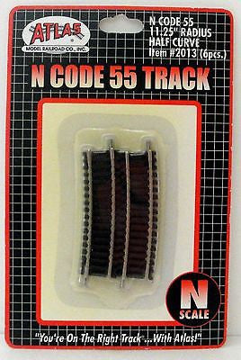 N Scale Atlas 2013 Code 55 11-1/4" Radius Half Curve Track 6 pcs