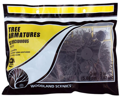 Woodland Scenics TR1121 2 in to 3 in Deciduous Tree Armatures (57) pkg