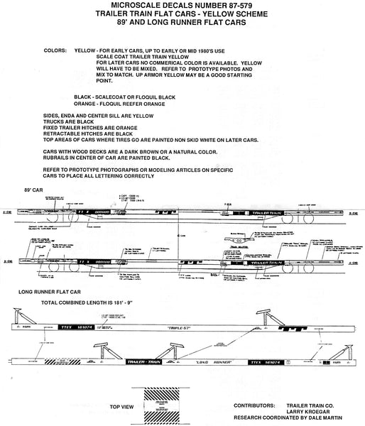 HO Scale Microscale 87-579 Trailer-Train TTX 89' & Long Runner