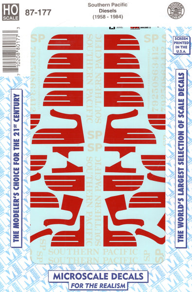 Microscale HO Scale Water Slide Decal #87-857 - Southern Pacific Diesel Locomotive "Speed Lettering"