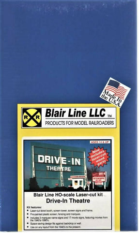 HO Scale Blair Line 168 Drive-In Movie Theatre Kit