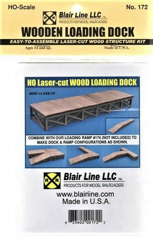 HO Scale Blair Line 172 Laser-Cut Wood Loading Dock Kit