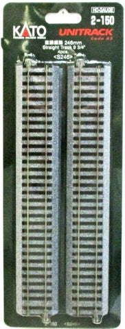 HO Scale Kato Unitrack 2-150 Straight Track 9-3/4" 246mm pkg (4)