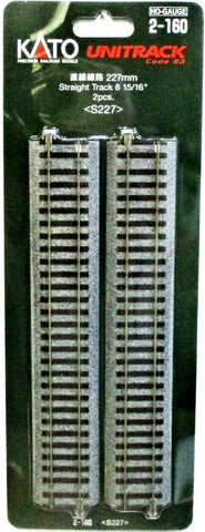 HO Scale Kato Unitrack 2-160 Straight Track 8-15/16" 227mm pkg (2)