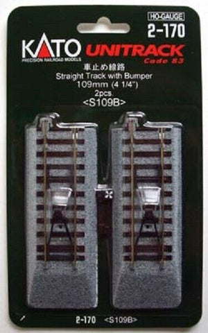 HO Scale Kato Unitrack 2-170 Straight Track 4-1/4" 108mm Bumper (2) pcs