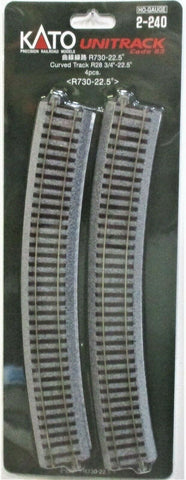 HO Scale Kato Unitrack 2-240 Curve Track 28-3/4" 730mm Radius pkg (4)