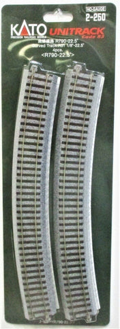 HO Scale Kato Unitrack 2-250 Curve Track 31-1/8" 790mm Radius pkg (4)