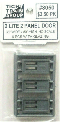 HO Scale Tichy Train Group 8050 2-Lite 2 Panel Doors pkg (6)