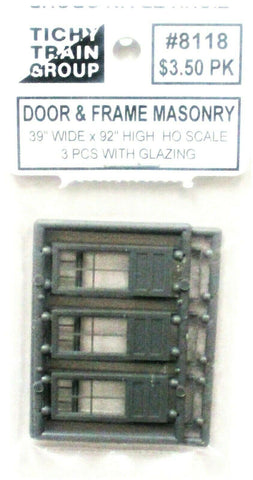 HO Scale Tichy Train Group 8118 4-Lite Factory Door w/3-Lite Transom & Frame