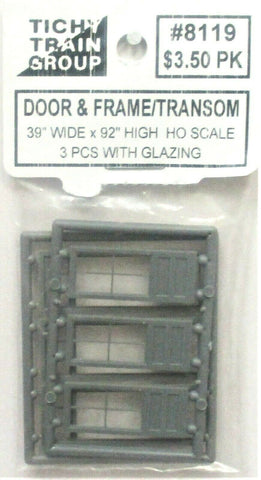 HO Scale Tichy Train Group 8119 Framed Door w/Transom & Frame 3 Sets
