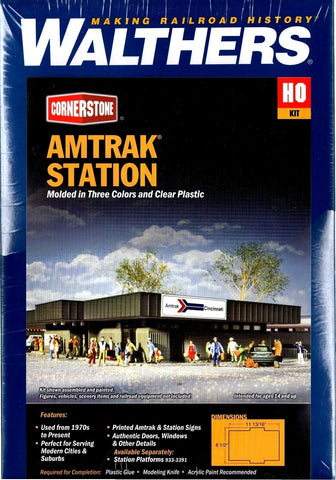 HO Scale Walthers Cornerstone 933-3038 Amtrak Passenger Station Building Kit