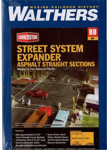 HO Scale Walthers Cornerstone 933-3195 Asphalt Street System Straight Sections