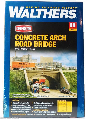HO Scale Walthers Cornerstone 933-3196 Street System Arched Road Bridge Kit