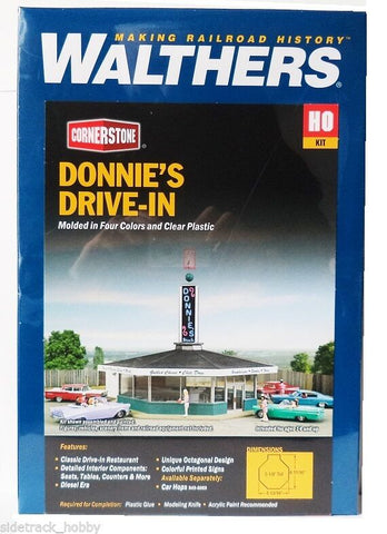 HO Scale Walthers Cornerstone 933-3474 Donnie's Drive-In Building Kit