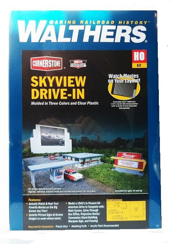 HO Scale Walthers Cornerstone 933-3478 Skyview Drive-In Theater Kit