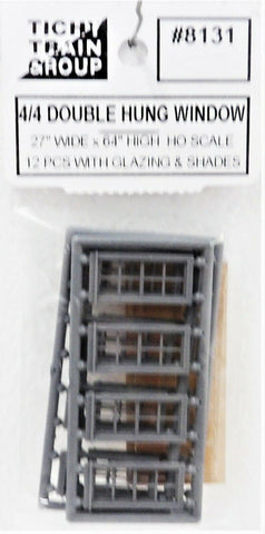 HO Scale Tichy Train Group 8131 Double Hung 27 x 64" Windows pkg (12)