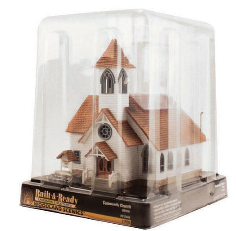 HO Scale Woodland Scenics BR5041 Community Church Built Ready Landmark Structure