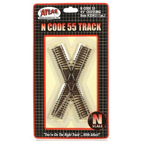 N Scale Atlas 2043 Code 55 45 Dergee Crossing Track