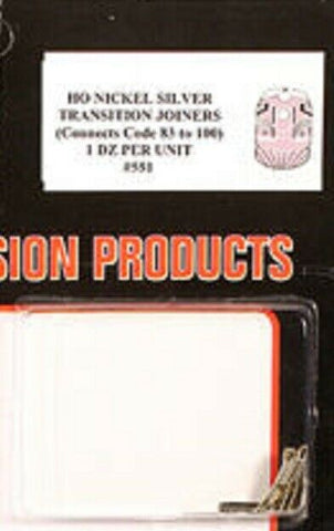 HO Scale Atlas 551 Code 83/Code 100 Transition Rail Joiners pkg (12)