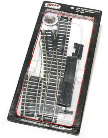 HO Scale Atlas 860 Code 100 Manual Left-Hand Snap-Switch Turnout